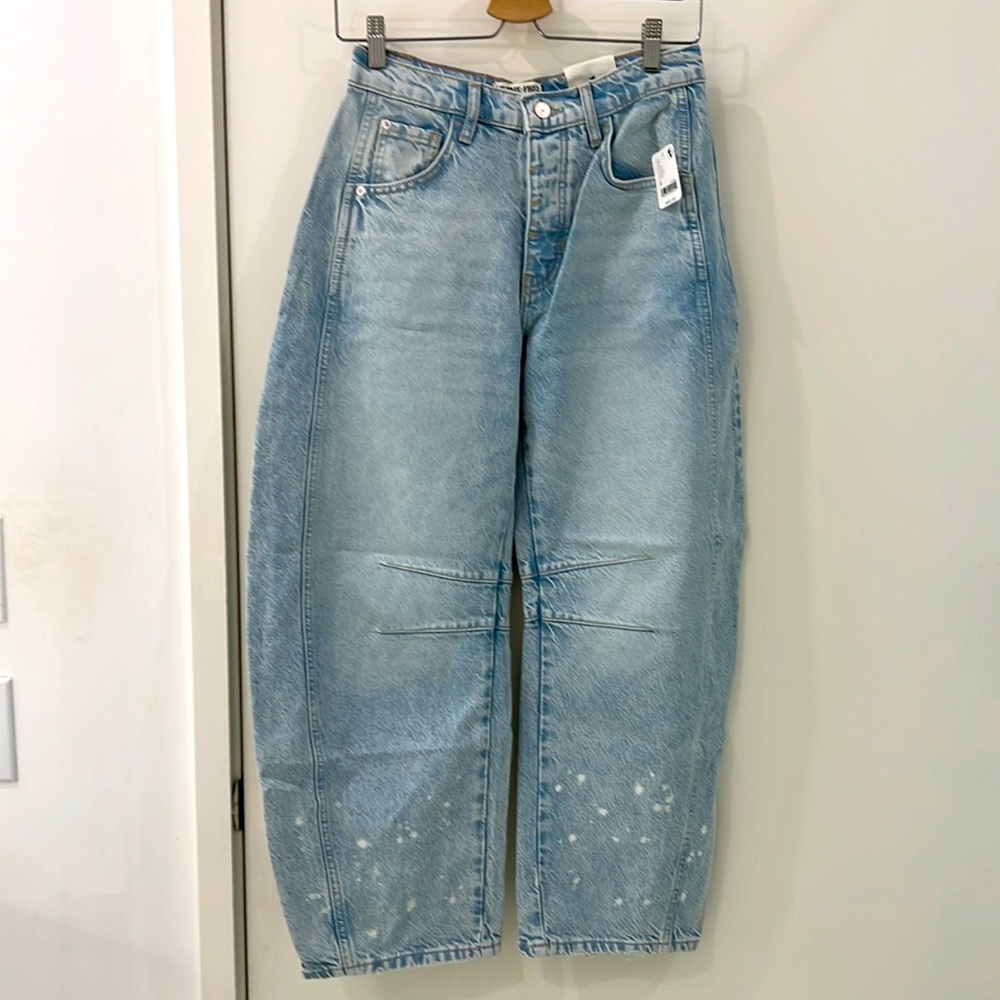 Free People Light Blue Washed Painter Jeans